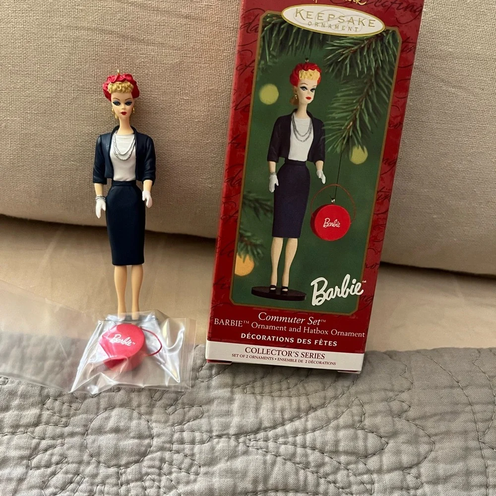 Lot of 5 Barbie ornaments.  Dated 1997-2001. In boxes